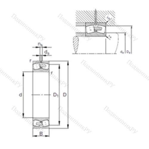 Подшипник роликовый радиальный самоцентрирующийся 23064-E 1A-MB 1 от производителя  FAG Подшипник роликовый радиальный самоцентрирующийся 23064-E 1A-MB 1 от производителя  FAG