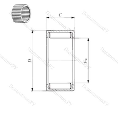 Подшипник игольчатый радиальный YB 2414