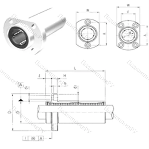 Подшипник шариковый линейный LMHP 30LUU