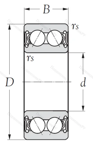 Двухрядный шариковый подшипник 5304 ZZ от производителя  KSM