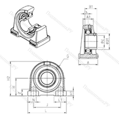 Подшипниковый узел шариковый радиальный USPA 211