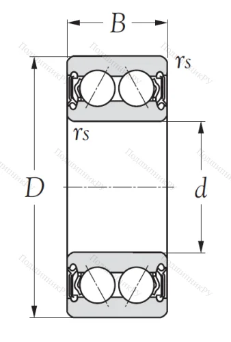 Двухрядный шариковый подшипник 5201 2RS от производителя  KSM