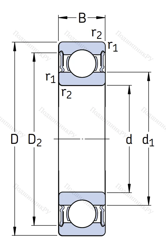 Высокотемпературный подшипник 6208 2RS 1/C 3 GJN