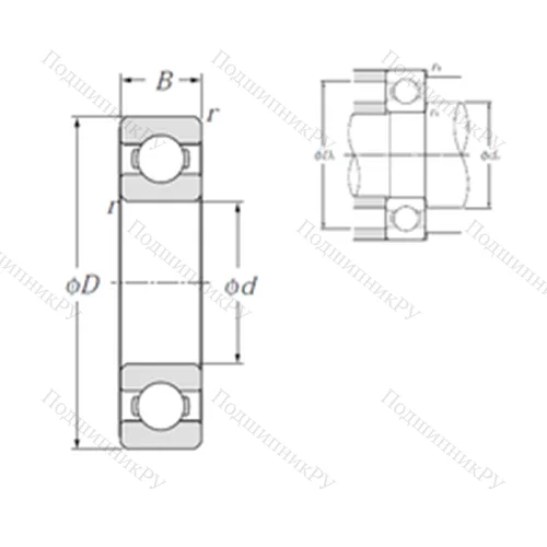 Подшипник шариковый радиальный 6918 от производителя  NTN Подшипник шариковый радиальный 6918 от производителя  NTN