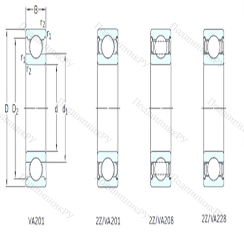 Подшипник шариковый радиальный 6310-2Z/VA 201