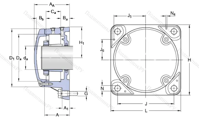 Подшипниковый фланцевый корпус
