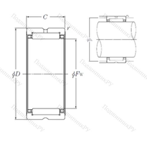 Подшипник игольчатый радиальный RNA 4919R