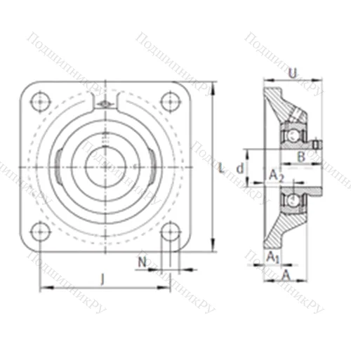 Подшипниковый узел шариковый радиальный PCJY 1/2