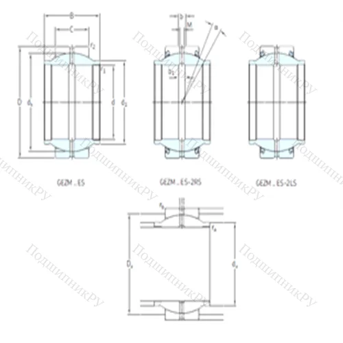 Подшипник скольжения сферический GEZM 600ES-2LS от производителя  SKF