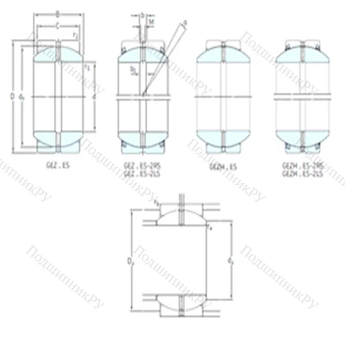 Подшипник скольжения сферический GEZ 208ES-2RS от производителя  SKF