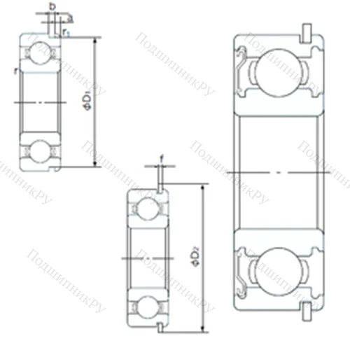 Подшипник шариковый радиальный 62/22ZENR