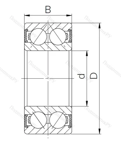Радиально-упорный шариковый подшипник 3056305 2RS (3305 2RS) в Пензе