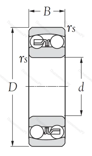 Двухрядный шариковый подшипник 1213 от производителя  KSM