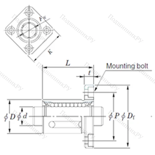 Подшипник шариковый линейный SDMK 12MG от производителя  KOYO