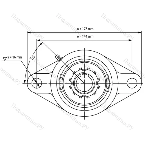 Подшипниковый узел UKFL 208+H 2308 - Вал: 35 мм от производителя  LPZ