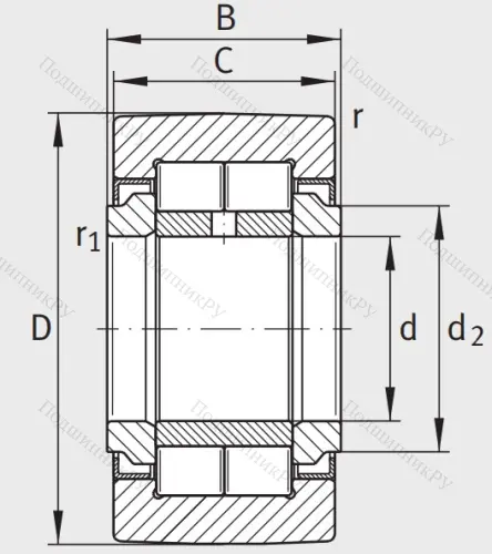 Игольчатый подшипник NUTR 3072 A