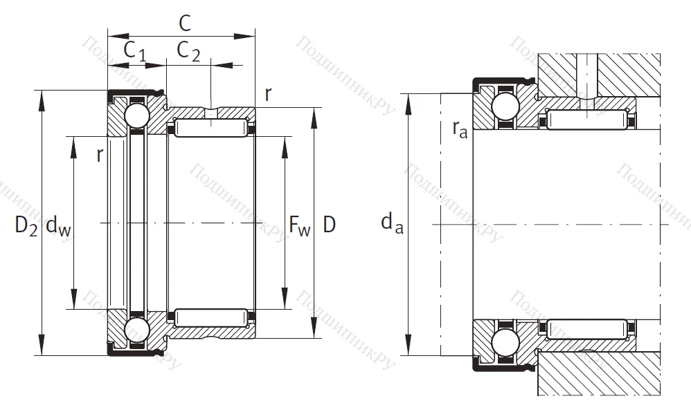 Комбинированный подшипник NKX 45 Z