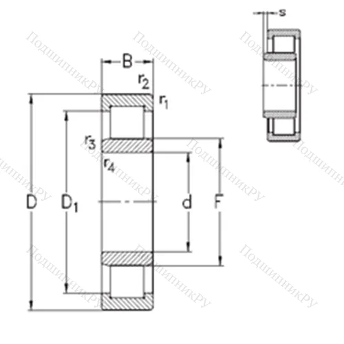 Подшипник роликовый радиальный NU 2334-E-MA 6