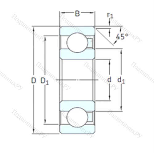Подшипник шариковый радиальный 6203/HR 22T 2