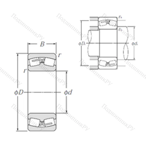 Подшипник роликовый радиальный самоцентрирующийся 232/750B от производителя  NTN Подшипник роликовый радиальный самоцентрирующийся 232/750B от производителя  NTN