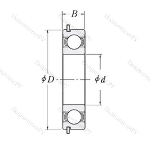 Подшипник шариковый радиальный MJ 2.1/4-NR