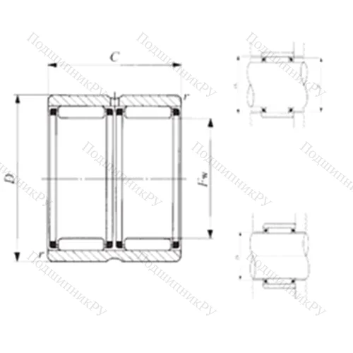 Подшипник игольчатый радиальный RNAFW 506240