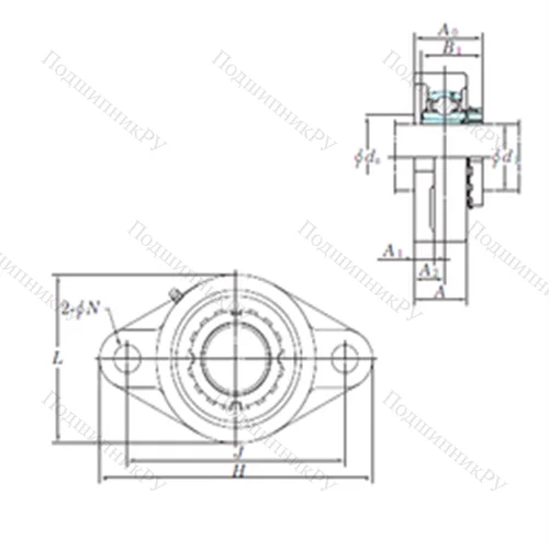 Подшипниковый узел шариковый радиальный UKFL 217