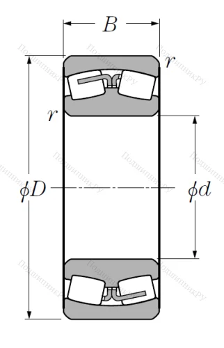 Сферический роликовый подшипник 22214 B (EA) D 1 C 3 от производителя  NTN