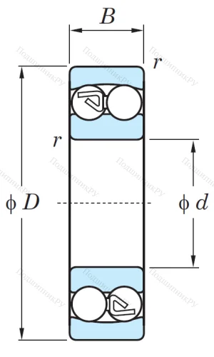 Двухрядный шариковый подшипник 1200 от производителя  KOYO