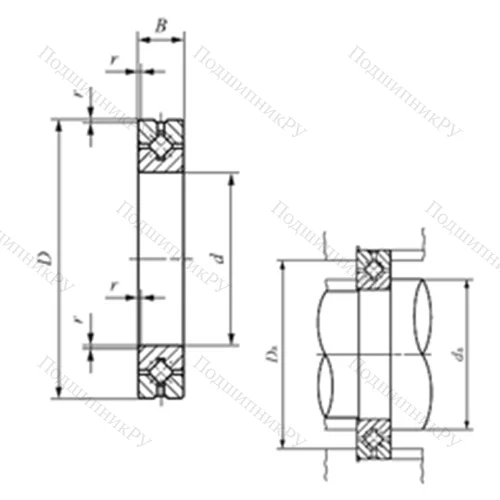 Подшипник роликовый упорно-радиальный с четырехточечным контактом