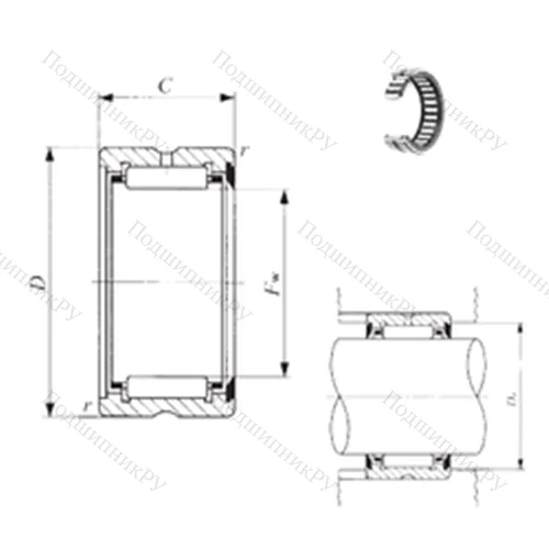 Подшипник игольчатый радиальный BR 243320 U