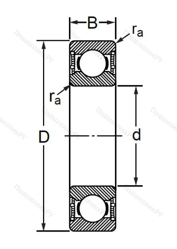 Шариковый однорядный подшипник 180203 A (6203 2RS) в Пензе