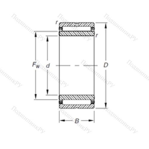 Подшипник игольчатый радиальный NKJS 17