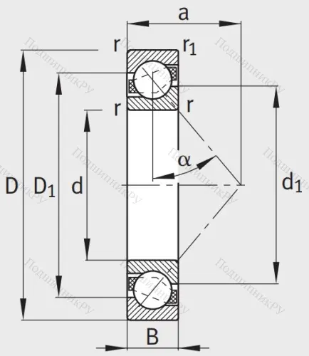 Однорядный шариковый подшипник 7202 B XL TVP