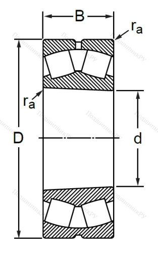 Сферический роликовый подшипник с конической посадкой на вал 113608 АМН (22308 KMBW 33) в Пензе Сферический роликовый подшипник с конической посадкой на вал 113608 АМН (22308 KMBW 33) в Пензе