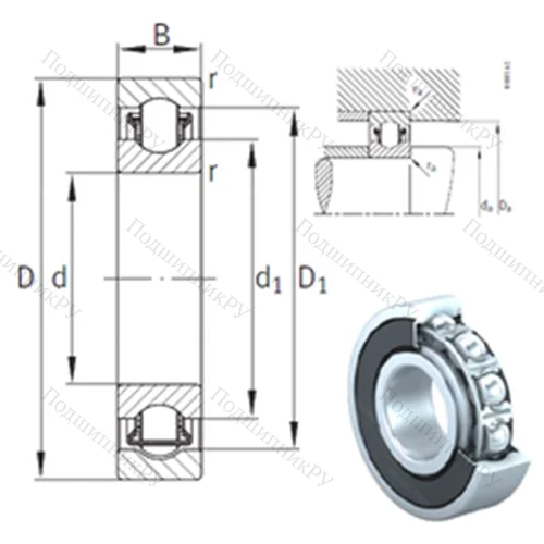 Подшипник с шариковыми роликами (ball roller) радиальный BXRE 305-2RSR