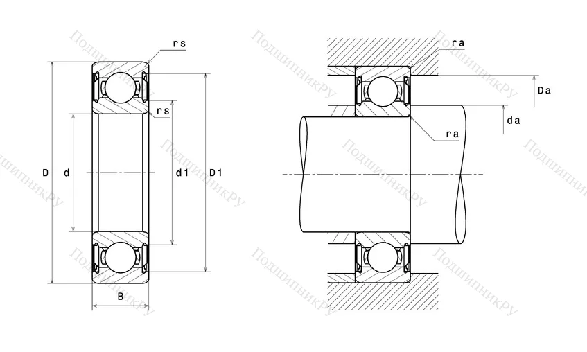 Низкотемпературный подшипник 6005 LTZZ