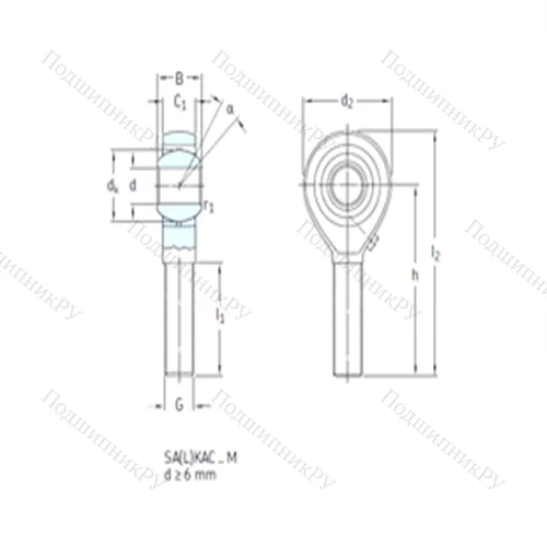 Подшипник скольжения сферический SAKAC 12M от производителя  SKF