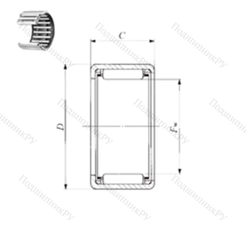 Подшипник игольчатый радиальный BA 1316 Z