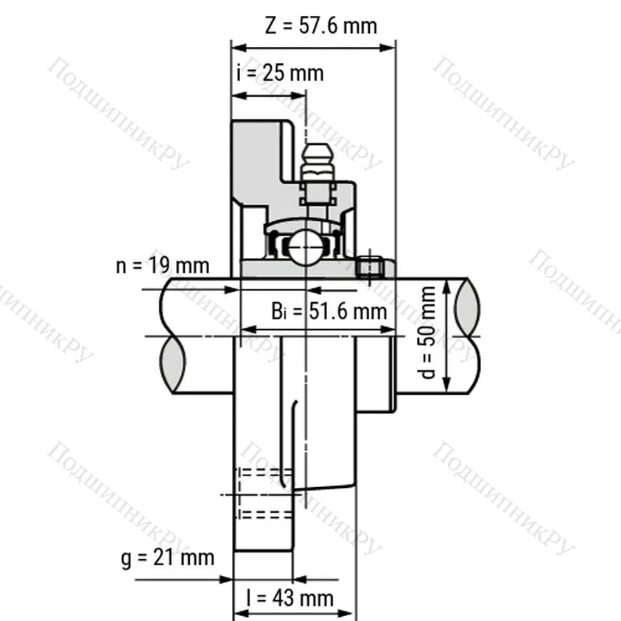 Подшипниковый узел SSUCFPL 210-W - Вал: 50 мм