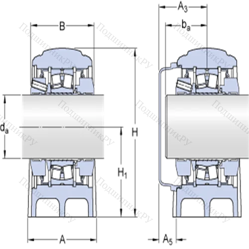Стационарные роликоподшипниковые узлы ( ConCentra, для метрических валов) SYNT 65 F