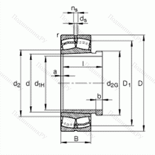 Подшипник роликовый самоустанавливающийся 22208-E 1-K + AH 308 от производителя  FAG Подшипник роликовый самоустанавливающийся 22208-E 1-K + AH 308 от производителя  FAG