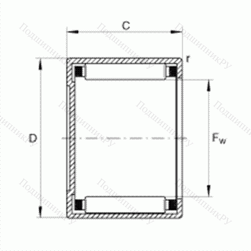Подшипник роликовый игольчатый с одним наружным штампованным кольцом, закрытым с одной стороны BCE 148