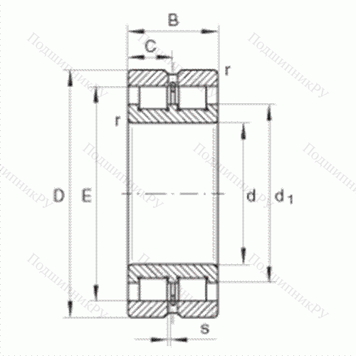 Подшипник роликовый радиальный SL 024938 от производителя  INA Подшипник роликовый радиальный SL 024938 от производителя  INA