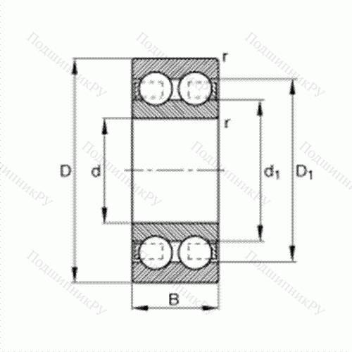 Подшипник шариковый радиальный 4306-B-TVH от производителя  FAG Подшипник шариковый радиальный 4306-B-TVH от производителя  FAG