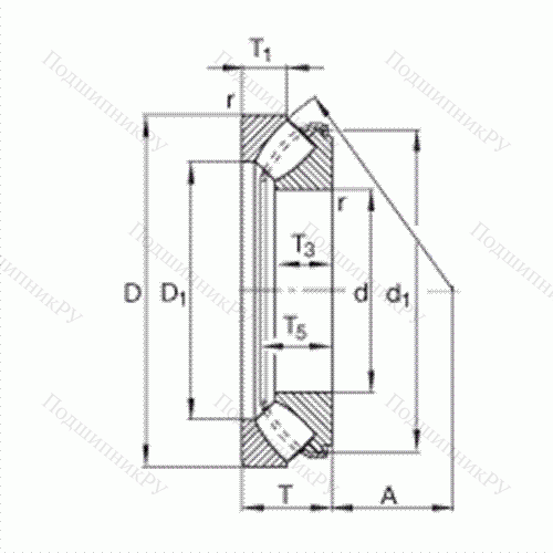 Подшипник роликовый упорно-радиальный сферический 29468-E 1 от производителя  FAG Подшипник роликовый упорно-радиальный сферический 29468-E 1 от производителя  FAG